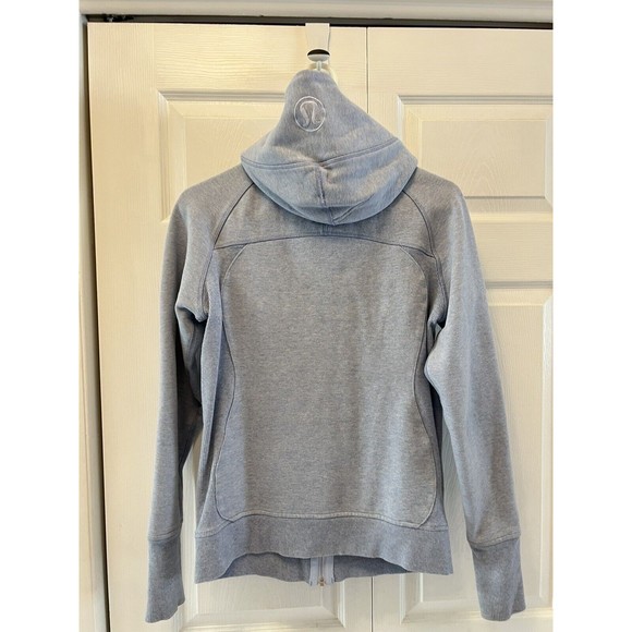 Sold Lululemon Scuba Hoodie Women’s Size 6 In Heathered Lullaby/baby Blue - Picture 11 of 13